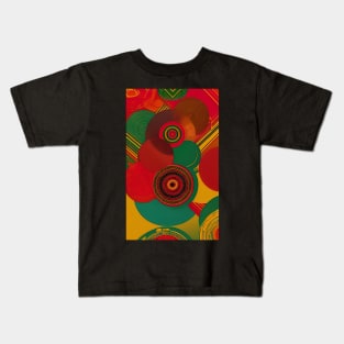 Abstract Circles Red Gold Green Kids T-Shirt